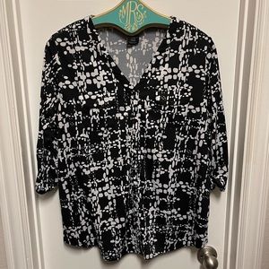 George Black and White Pattern Blouse